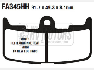 Тормозные колодки EBC FA345HH
