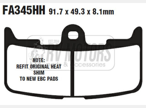 Тормозные колодки EBC FA345HH