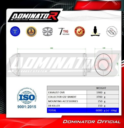 Полная система выхлопа Suzuki GSF 650 BANDIT N / S 2005 - 2006 DOMINATOR OVR 