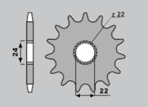 Приводная звезда APRILIA 125 RX '90-'02, RS 125 '93-'08 POLARIS 500 CHT 40614K (JTF394.14)