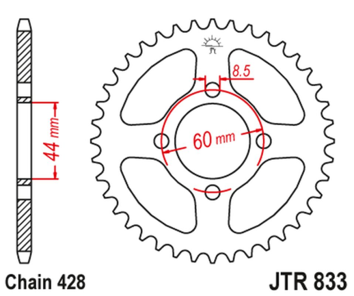 Приводная звезда YAMAHA TTR 125 '00-01, DT 50LC '00-01 JT JTR833.49