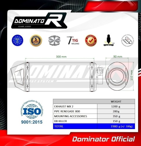 Прямоток CAN AM RENEGADE 800 DOMINATOR MX2 