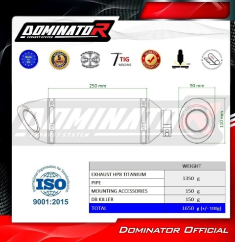 Прямоток Kawasaki ZX-4R / RR 2023 - 2024 DOMINATOR HP8