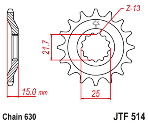 Приводная звезда KAWASAKI GPZ 750 UNITRACK '82-'89 JT JTF514.15