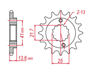 Приводная звезда HONDA XR 650 R '00-'07 (+1), KAWASAKI ZX-6R '98-'05, ZX-6RR '03-'05 GROSSKOPF 209915G (JTF1307.15)