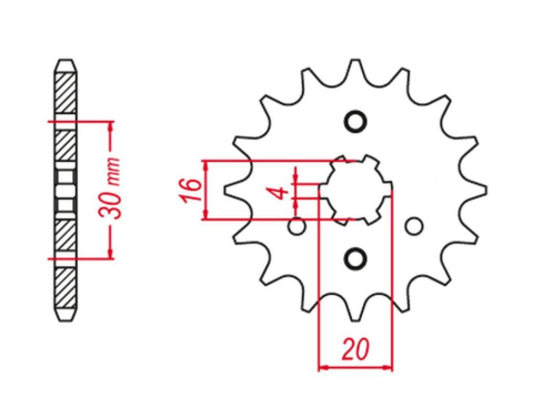 Приводная звезда KAWASAKI KDX 125 '90-'99, BN 125 '98-'06 GROSSKOPF 51715G (JTF417.15)