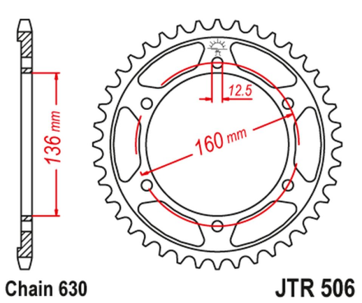 Приводная звезда KAWASAKI GPZ 1000 RX '86-89' JT JTR506.40