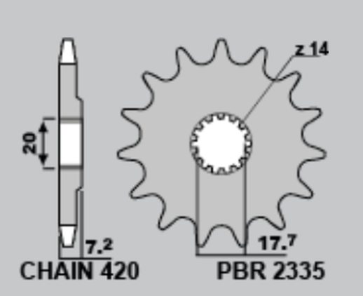 Приводная звезда YAMAHA YZ 65 '18-'19 PBR 473847C45 (JTR1798.47)