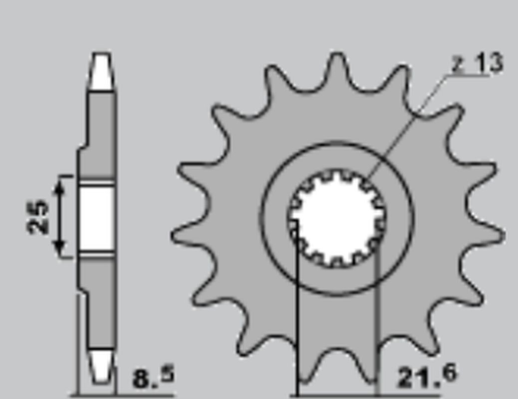 Приводная звезда KAWASAKI Z1000 '07-'15, ZX10R (-1) CHT 213714K (JTF1537.14)
