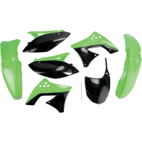 Комплект пластика UFO KAWASAKI KXF 250 '09, KXF 250 '12 (зелёный/чёрный) (KA212E999) KAKIT212999