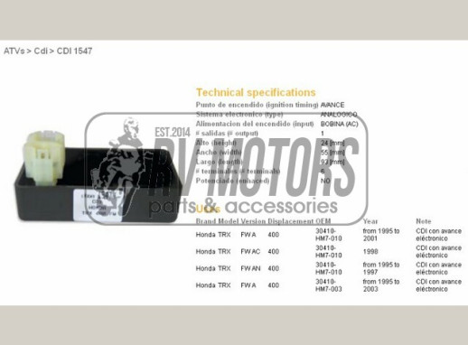 Комутатор HONDA TRX400 FW 95-03 DZE ELEKTRYKA 1547-01