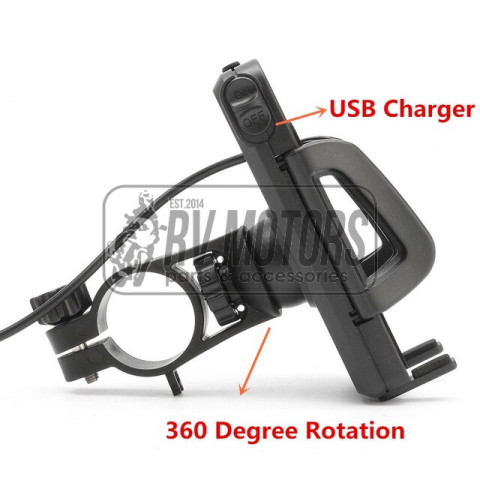 Крепление смартфона на руль с USB зарядкой C-002