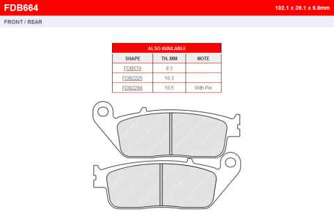 Тормозные колодки FERODO FDB664P