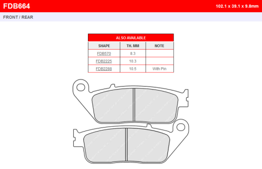 Гальмівні колодки FERODO FDB664P