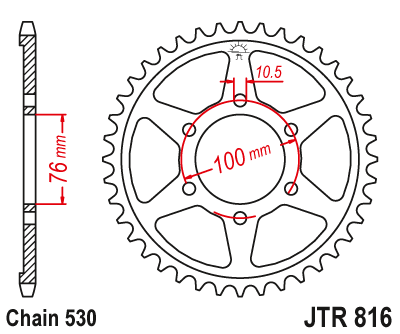 Приводная звезда JT JTR816.43 (PBR 816)