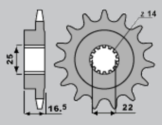 Приводная звезда DUCATI 796/820/821/848/992/998/999/1000/1100 JR 211415JR (JTF741.15)