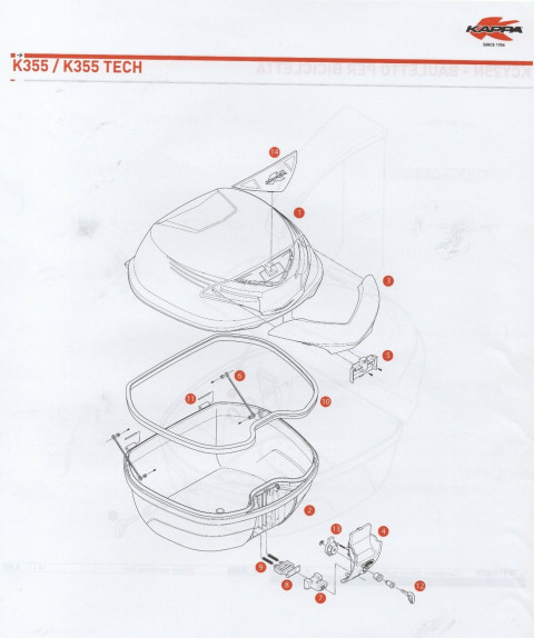 Катафот на кофр Kappa K355NT (Z3555FR)