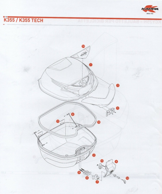 Катафот на кофр Kappa K355NT (Z3555FR)