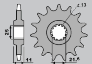Приводная звезда YAMAHA R6 '06-'14 CHT 214216K (JTF1586.16)