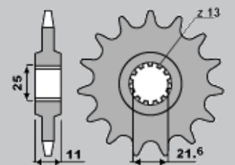 Приводная звезда YAMAHA R6 '06-'14 CHT 214216K (JTF1586.16)