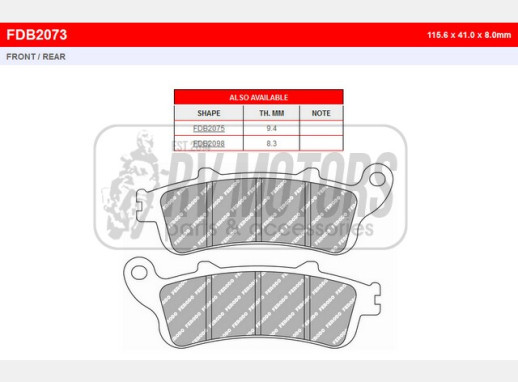Гальмівні колодки FERODO FDB2073ST