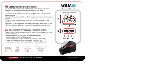 Чехол для 2 велосипедов Biketec Aquatec M BT3145