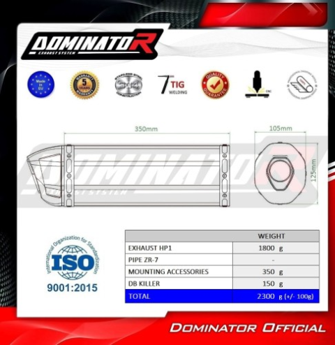 Прямоток Kawasaki ZR7 / ZR7S 1999 - 2004 DOMINATOR HP1