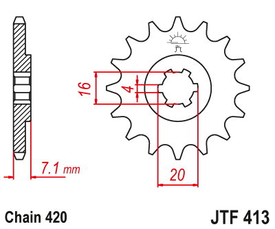 Привідна зірка JT JTF413.14 (PBR 413)