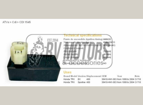 Коммутатор HONDA TRX400EX 99-04, SPORTRAX 99-04  DZE ELEKTRYKA 1545-01