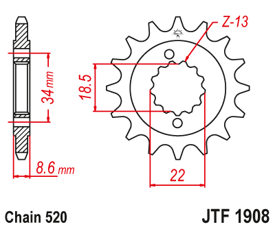 Привідна зірка JT JTF1908.14 (PBR 2276)