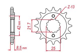 Приводная звезда KAWASKI GPZ 500S '87-'05, KLE 500 '91-'96 GROSSKOPF 52516G (JTF512.16)