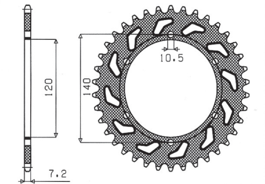 Привідна зірка SUNSTAR 1-4523 45 (JTR 498.45)