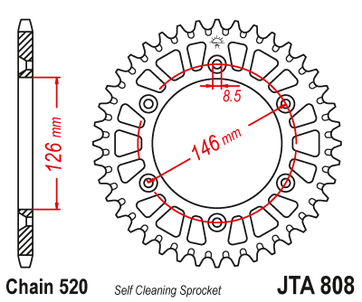 Приводная звезда GROSSKOPF 80852B (JTA808.52)
