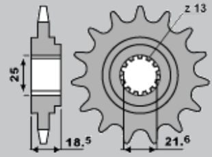 Приводная звезда KAWASAKI Z 750 '04-'09 JR 211915JR (JTF1538.15)