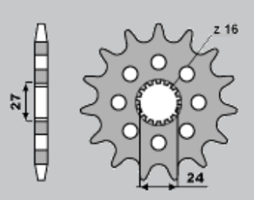 Приводная звезда SUZUKI GSXR 1000 '09-'13 (-1) CHT 219016K (JTF423.16)