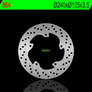 Тормозной диск NG задний DERBI 125 GP 1 05-07, 250 05-06 (240X125X3,5MM) (5X6,5MM) NG864