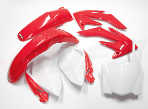 Комплект пластика UFO HONDA CRF 250R '08-'09 (белый/красный) (HO112E999) HOKIT112999
