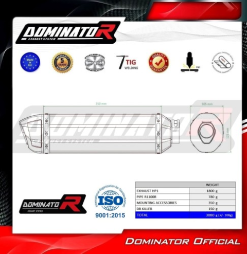 Прямоток BMW R1100R DOMINATOR HP1 черный