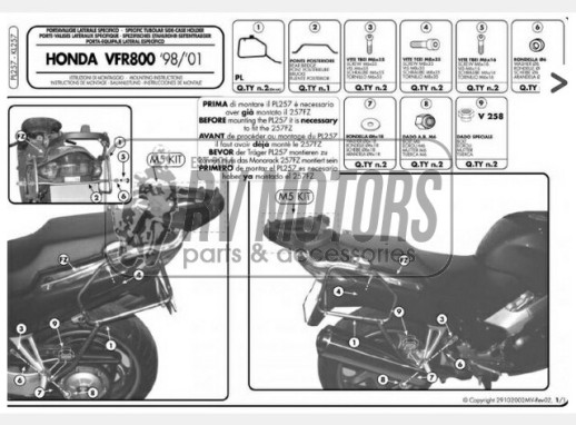 Кріплення під бічні кофри KAPPA Monokey Honda VFR 800 KL257