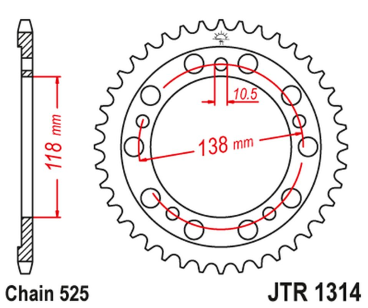 Приводная звезда HONDA CBR 400 (NC29) JT JTR1314.39