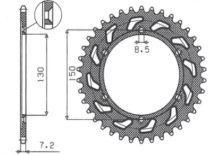 Приводная звезда HONDA XLR 125R '98-'02 SUNSTAR SUN1-2584-51 (JTR1249.51)