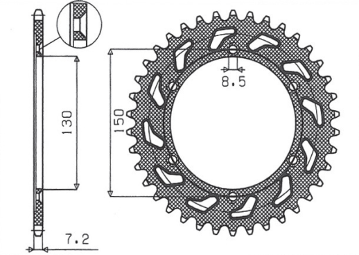 Приводная звезда HONDA XLR 125R '98-'02 SUNSTAR SUN1-2584-51 (JTR1249.51)