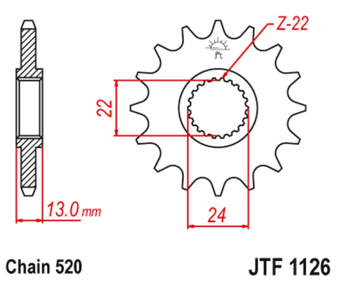 Приводная звезда APRILIA 650 PEGASO '91-97' JT JTF1126.16