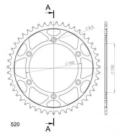 Приводная звезда SUPERSPROX RFE-245:49-BLK (JTR 251.49)
