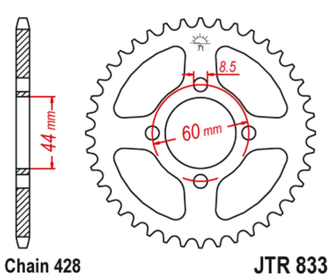 Приводная звезда YAMAHA TTR 125 '00-01 JT JTR833.54