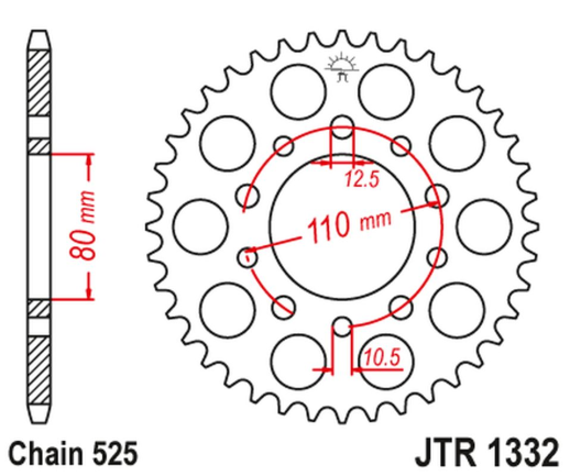 Приводная звезда HONDA VT 600C SHADOW '90-'07, XRV 750 AFRICA TWIN '93-'03 JT JTR1332.45ZBK