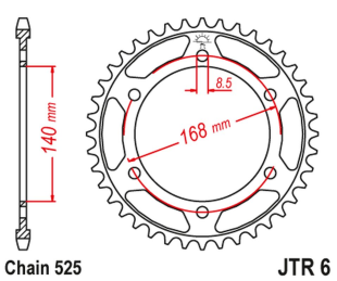 Приводная звезда BMW F800R' JT JTR6.42ZBK