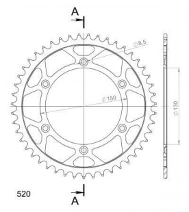 Приводная звезда SUPERSPROX RFE-245:50-BLK (JTR 251.50)