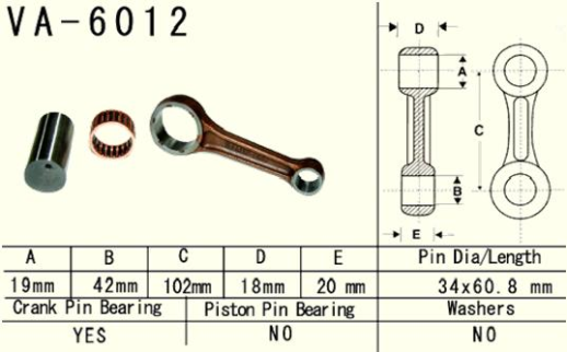 Шатун YAMAHA YZF 426 (YZ426F) &#39;00-&#39;02 VESRAH VA-6012