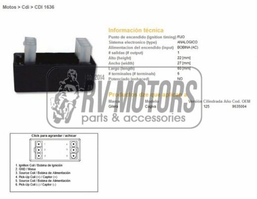 Комутатор CAGIVA 125 DZE ELEKTRYKA 1636-01